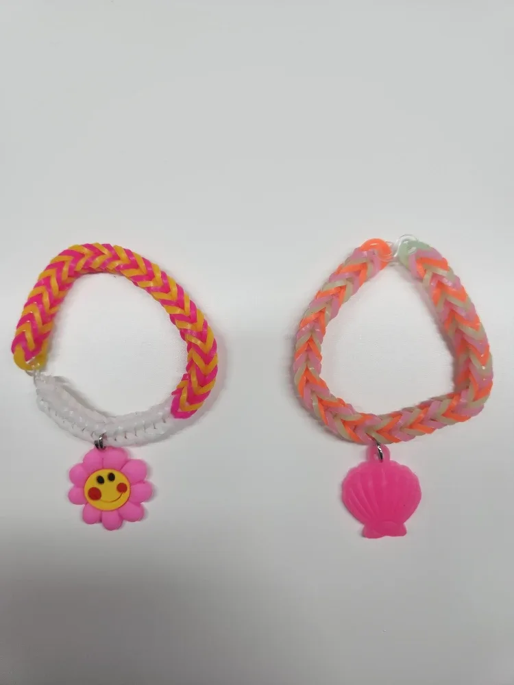 Handmade Loom Bracelets - Flower & Seashell Charms
