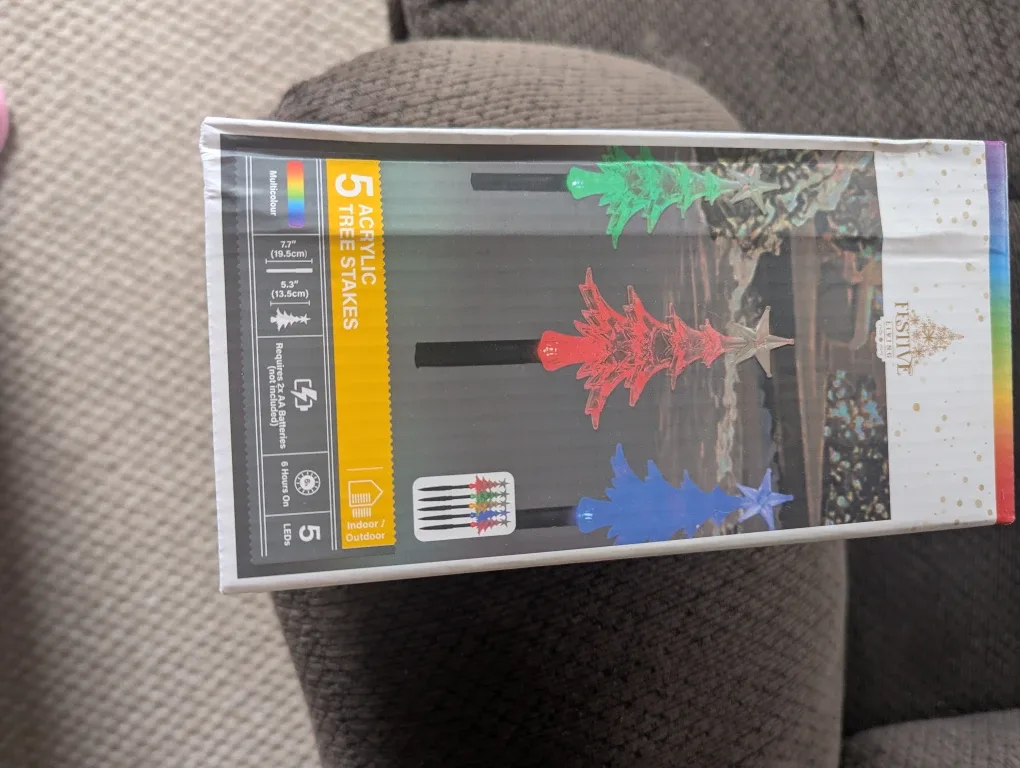 Festive Lights Acrylic Tree Stakes - 5 LED Lights CASH ONLY image indicator(3)