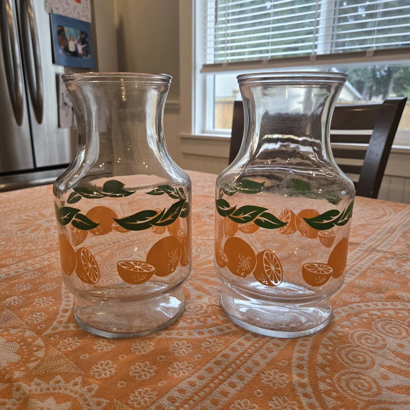 Anchor Hocking Corp. 1987 Orange Juice Carafe