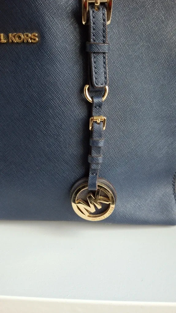 Michael Kors Navy Blue Tote Bag image indicator(2)