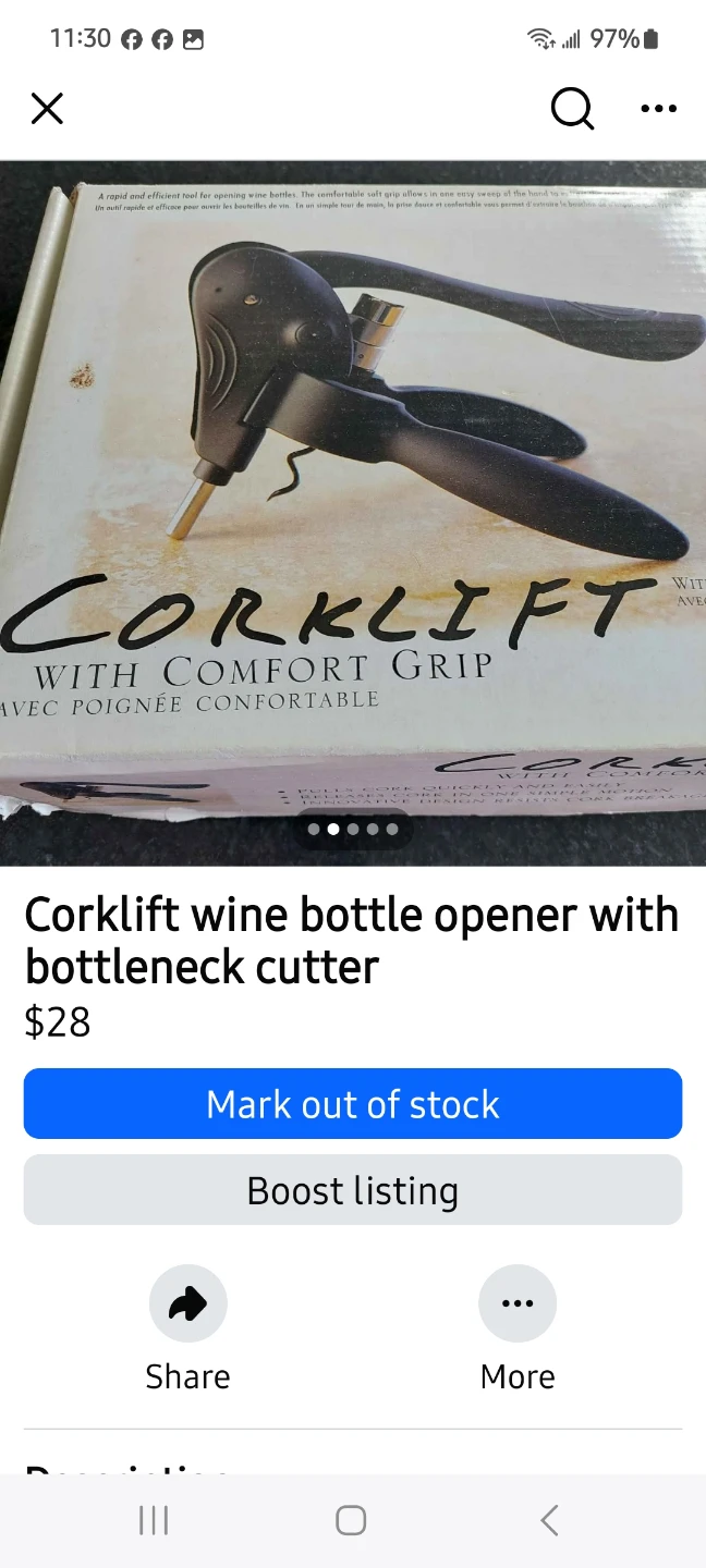 Corklift Wine Bottle Opener with Comfort Grip