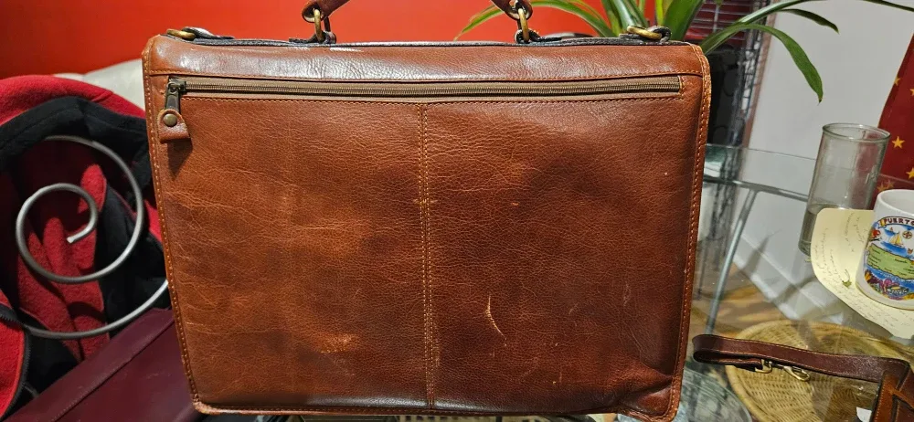 Stylish and functional Leather Briefcase image indicator(3)