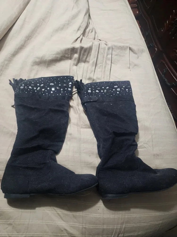 Girls' Black Boots - Size 2