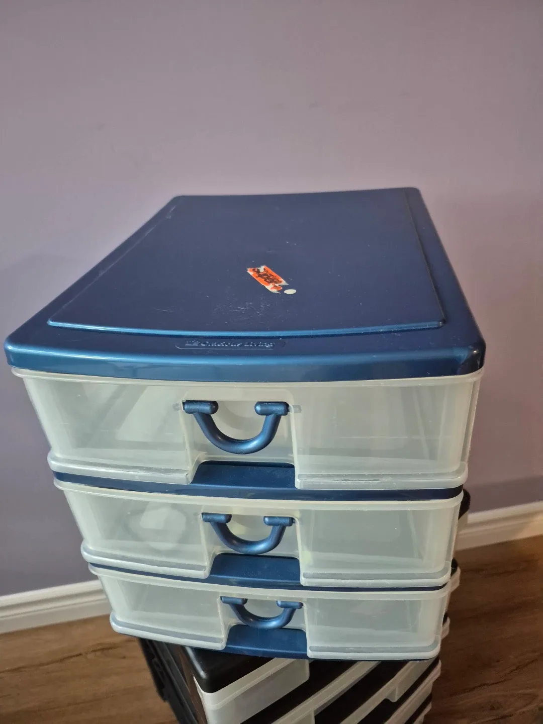 Sterilite 3-Drawer Wide Weave Tower - Blue image indicator(2)