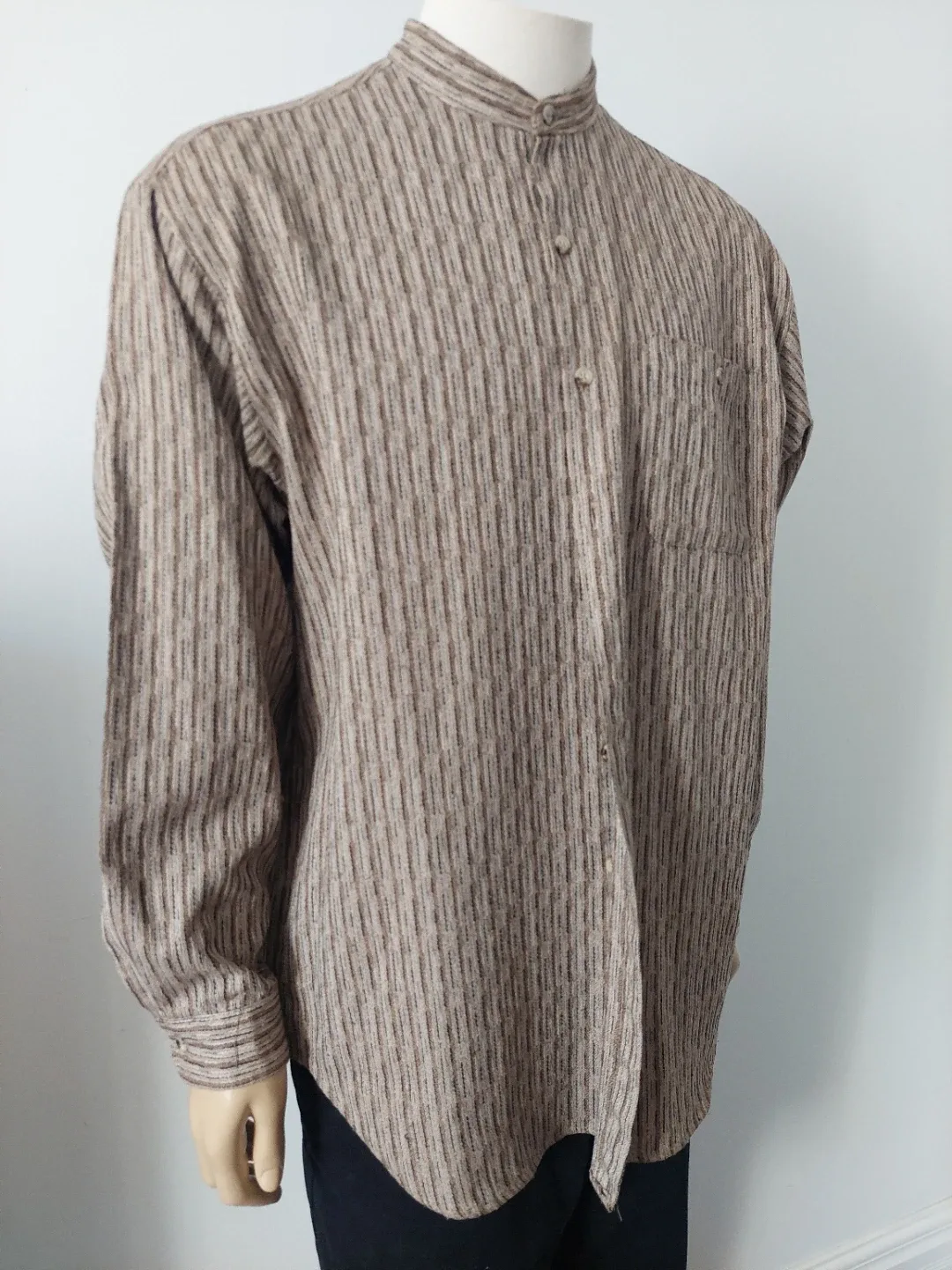 Striped Brown Long Sleeve Shirt image indicator(2)