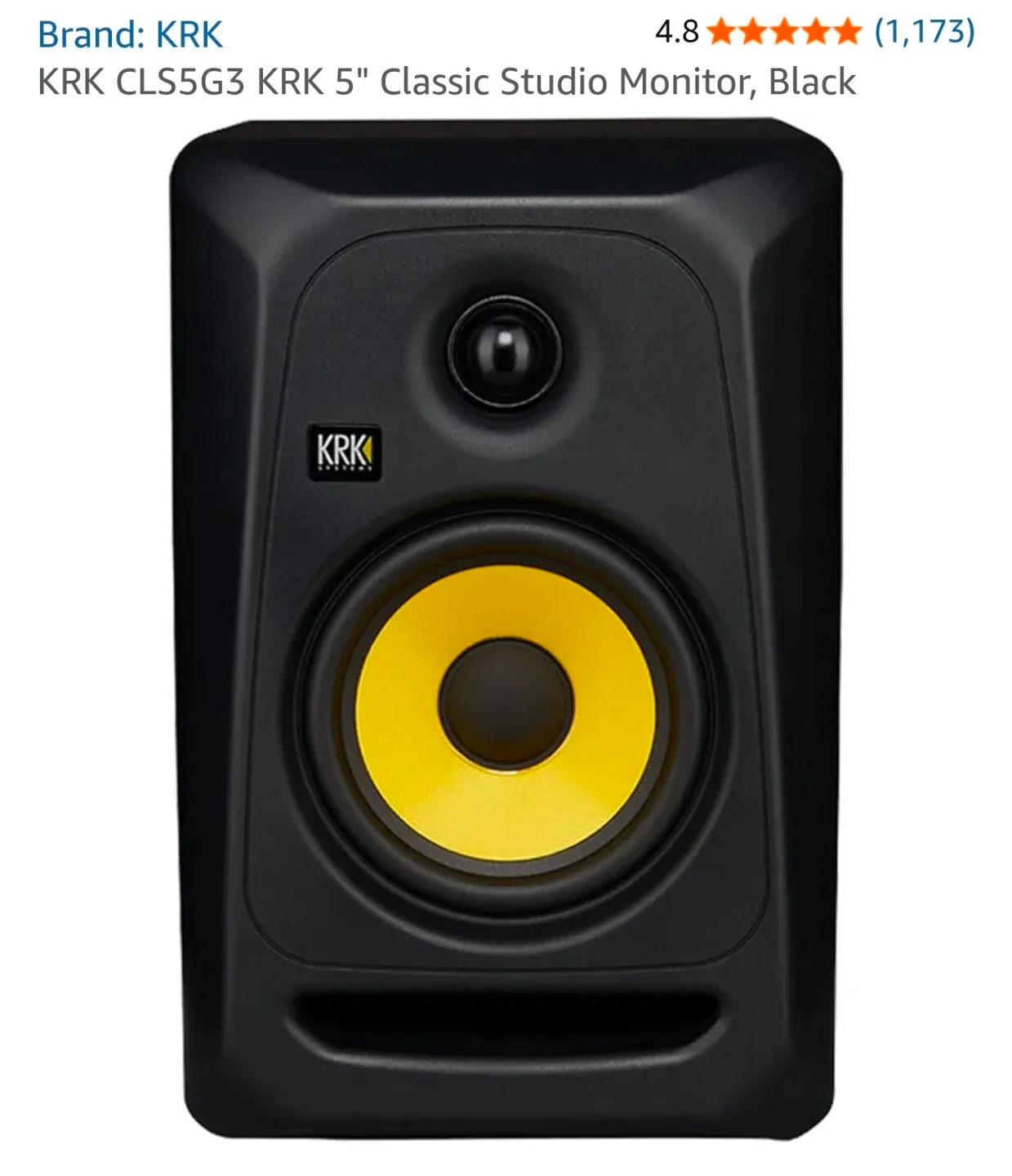 KRK CLS5G3 5" Classic Studio Monitor pair - Black