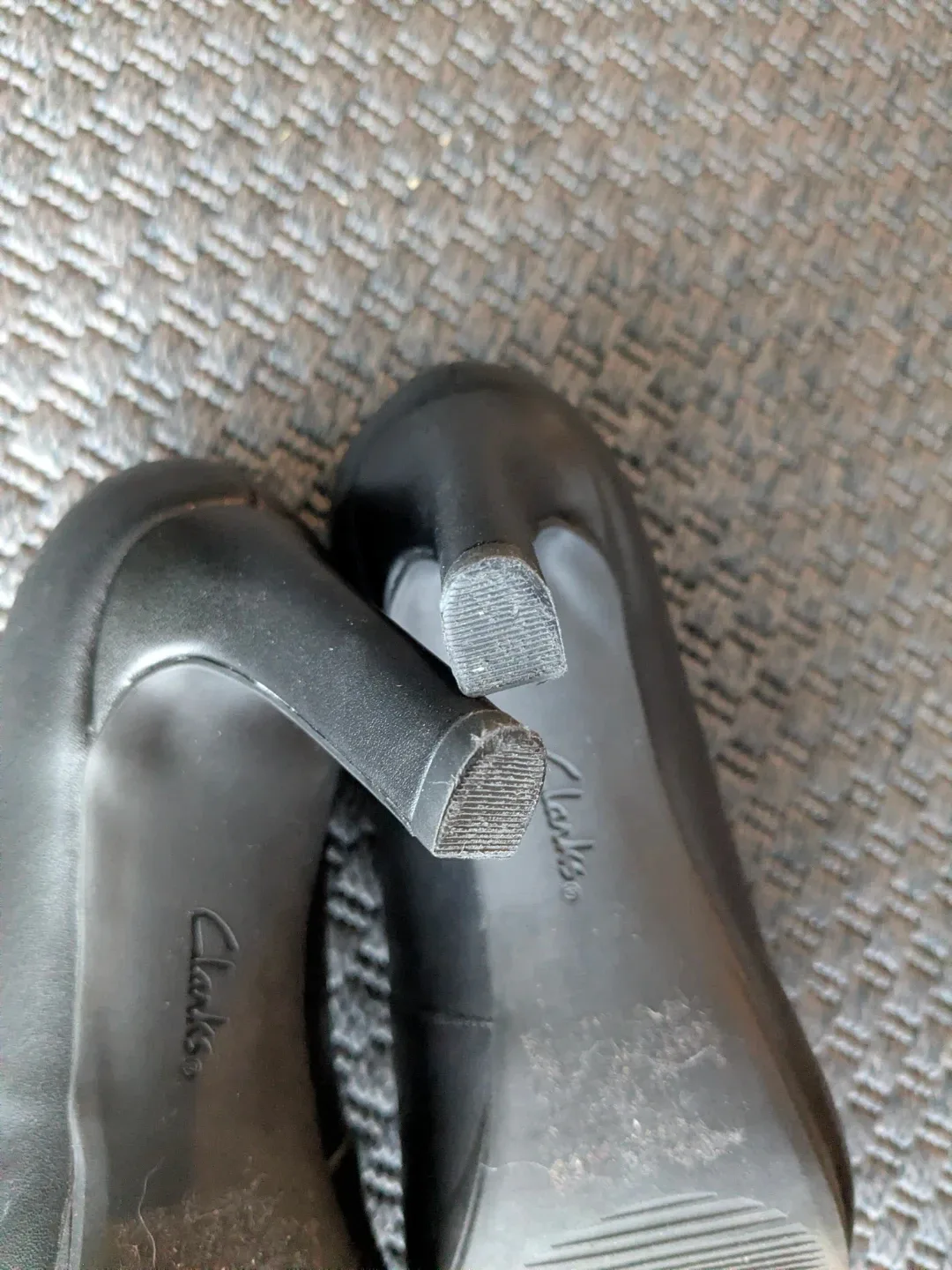 Clarks Black Leather Heels Fashion Boot, Size 8.5 wide image indicator(8)