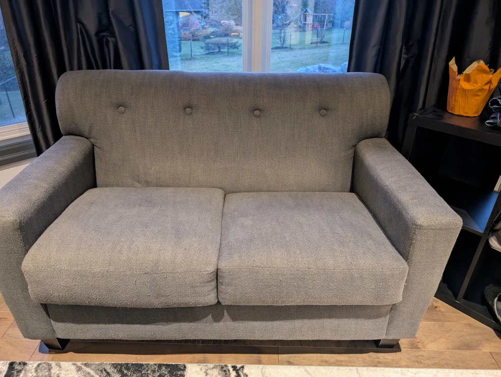 Grey Loveseat - Perfect for Small Spaces!