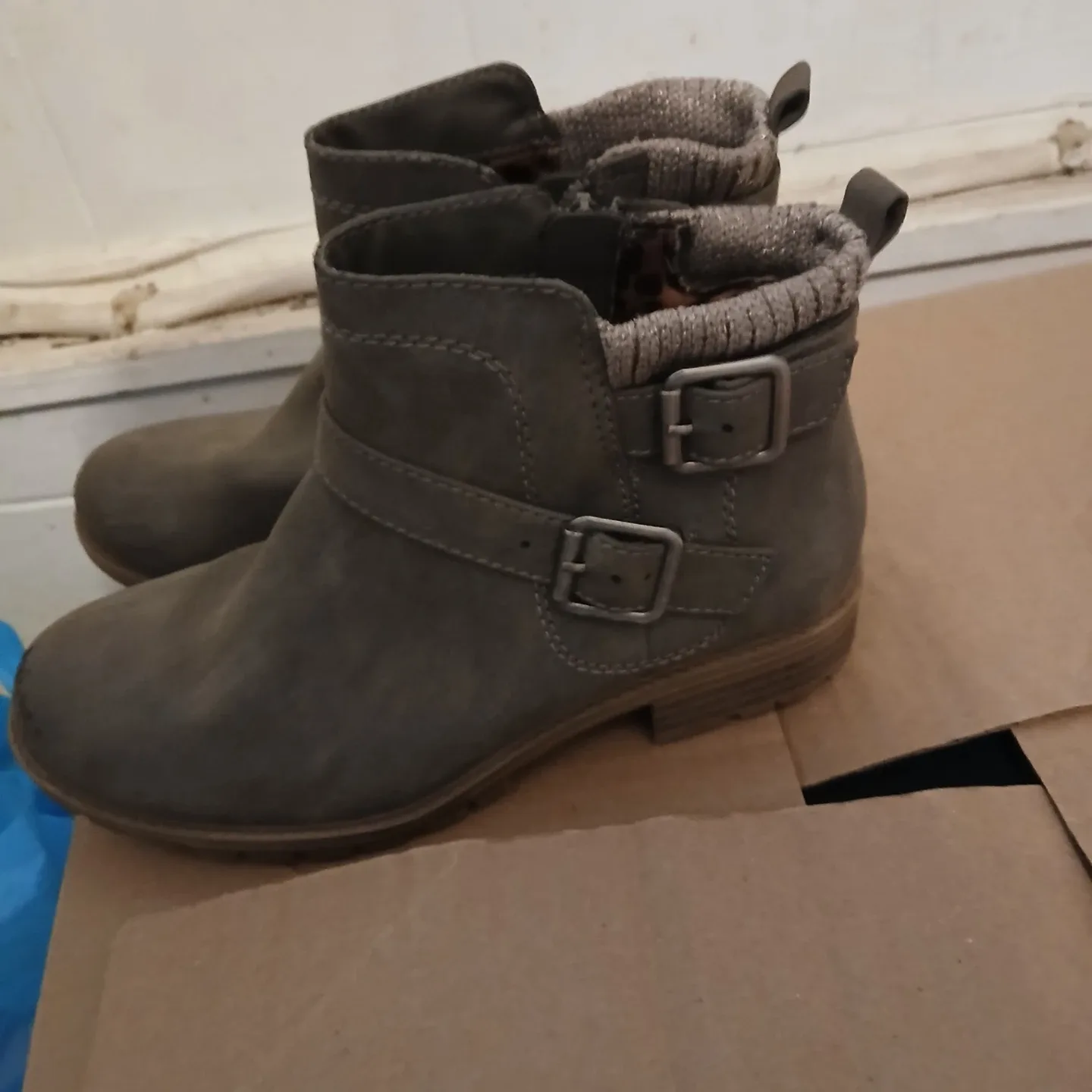 Olive Ankle Boots - Size 7