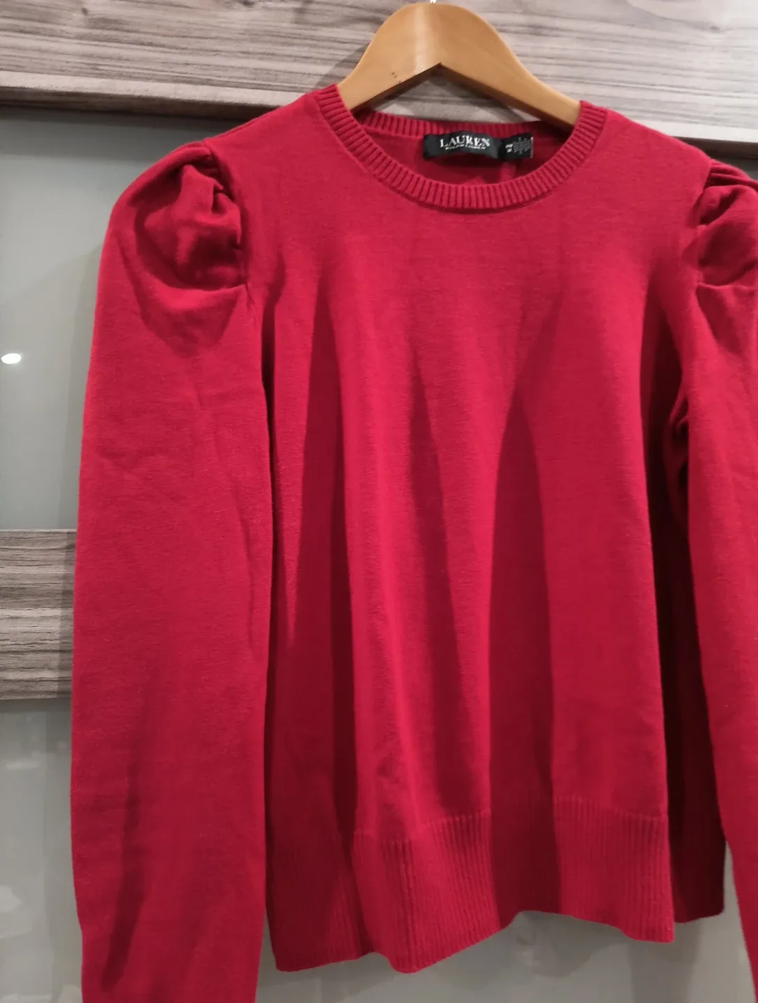 Ralph Lauren Red Puff Sleeve Sweater - Size M image indicator(6)