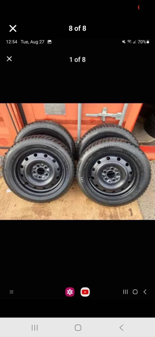 Set of 4 UNIROYAL Winter Tires on Rims (205/55R16 5×114.3)