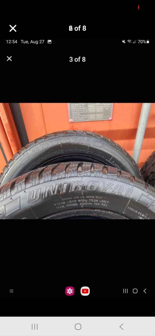 Set of 4 UNIROYAL Winter Tires on Rims (205/55R16 5×114.3) - photo 2