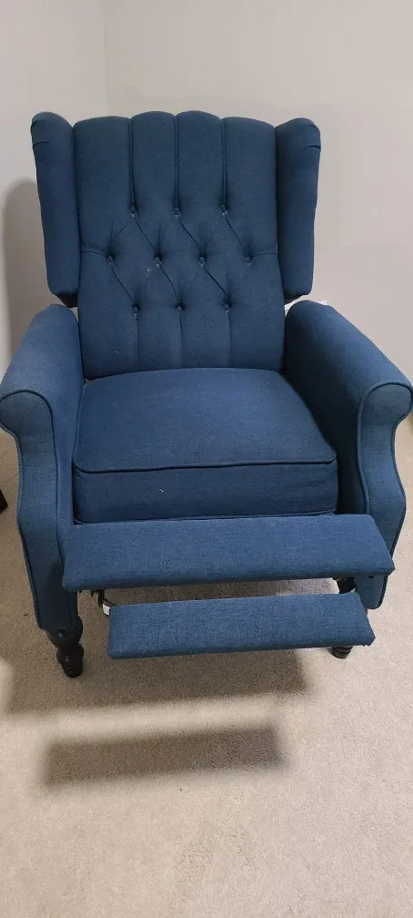 Free pickup before Garbage.  Blue Wingback Recliner Chair image indicator(2)