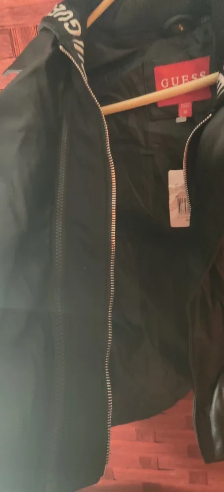 Guess Black Faux Leather Jacket - Size M image indicator(6)