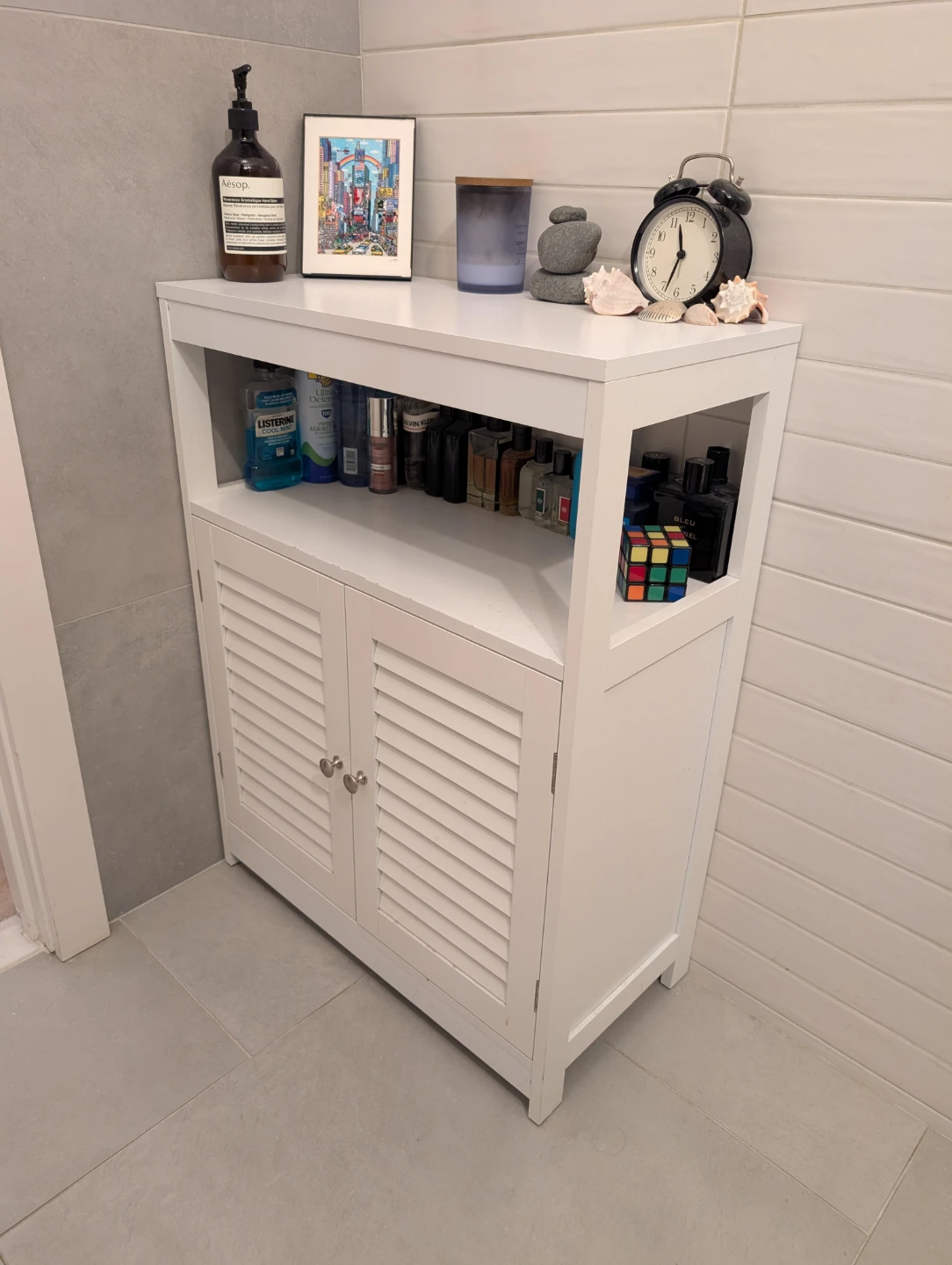 White Bathroom Cabinet with Doors 🥕 - photo 2