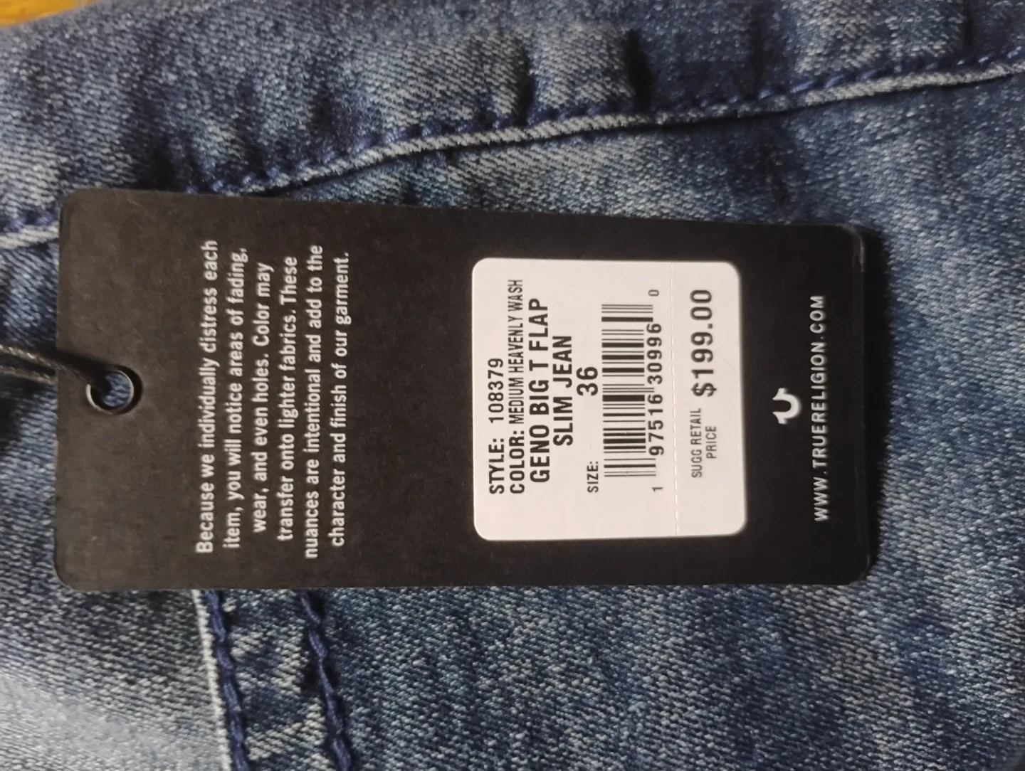 True Religion Geno Relaxed Slim Jeans W36 L32 image indicator(9)