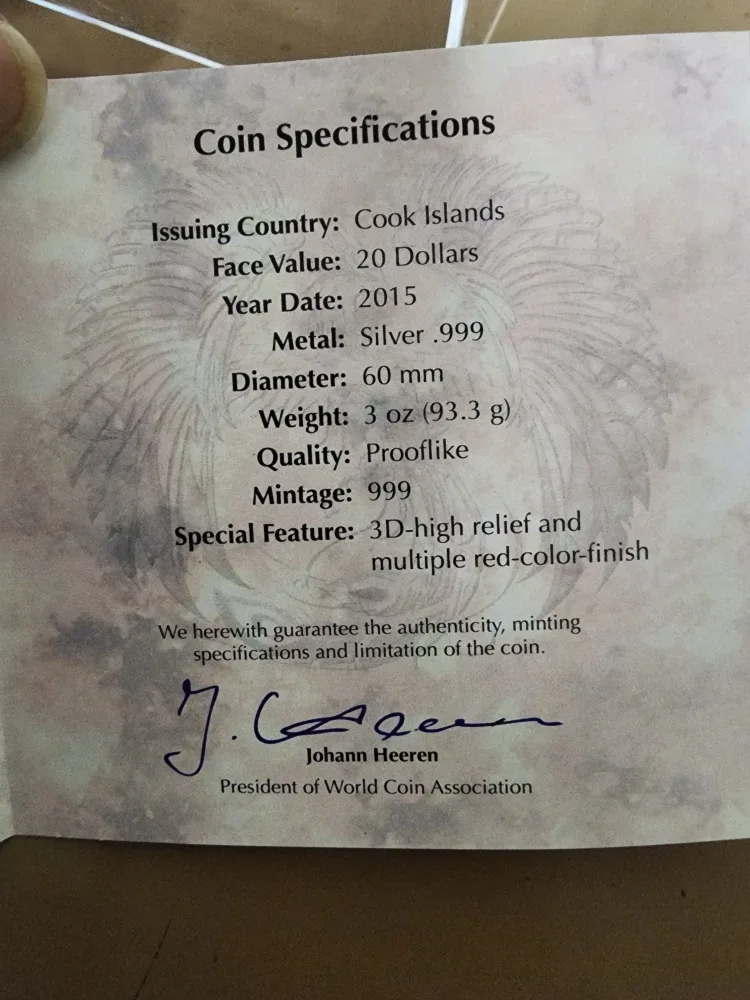 Cook Islands 20 Dollars - Phoenix from the Ashes image indicator(4)