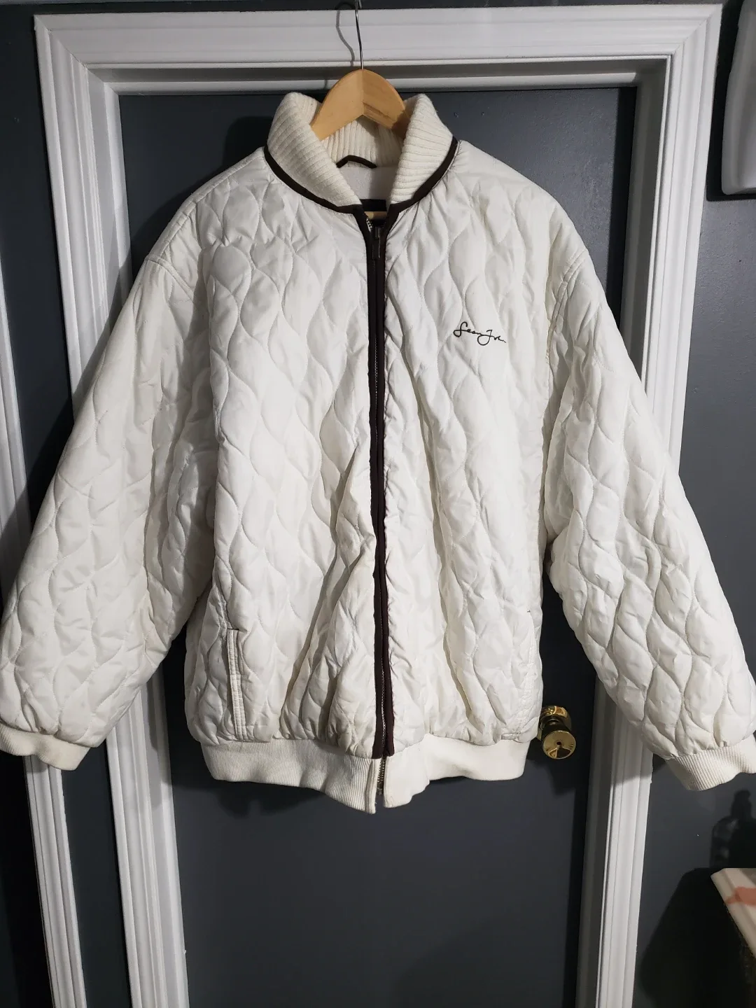 Sean John XXL White Quilted Jacket thumbnail