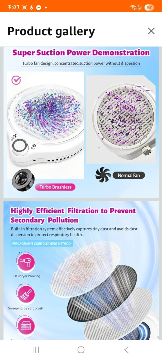 80W Nail Dust Collector- NEW image indicator(3)