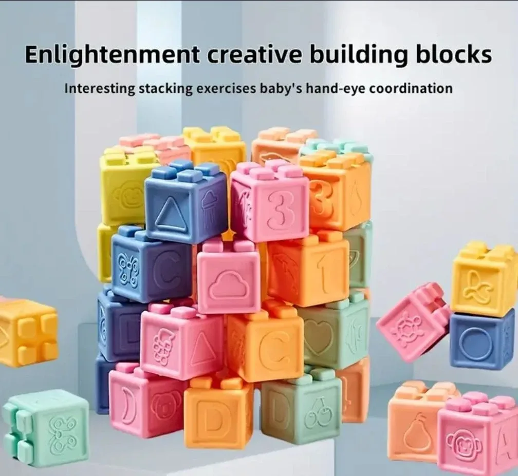 Baby Building Blocks - Educational Toy - Soft and Rubbery image indicator(2)