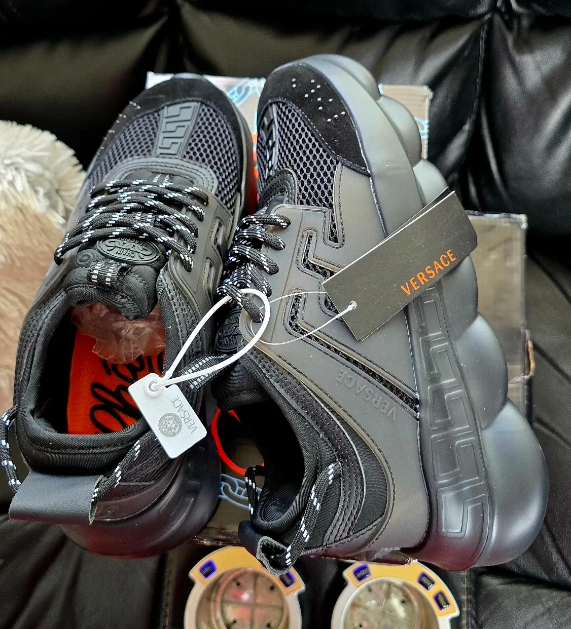 Brand new Versace Chain Reaction Triple Black Made in Italy 🇮🇹 image indicator(5)