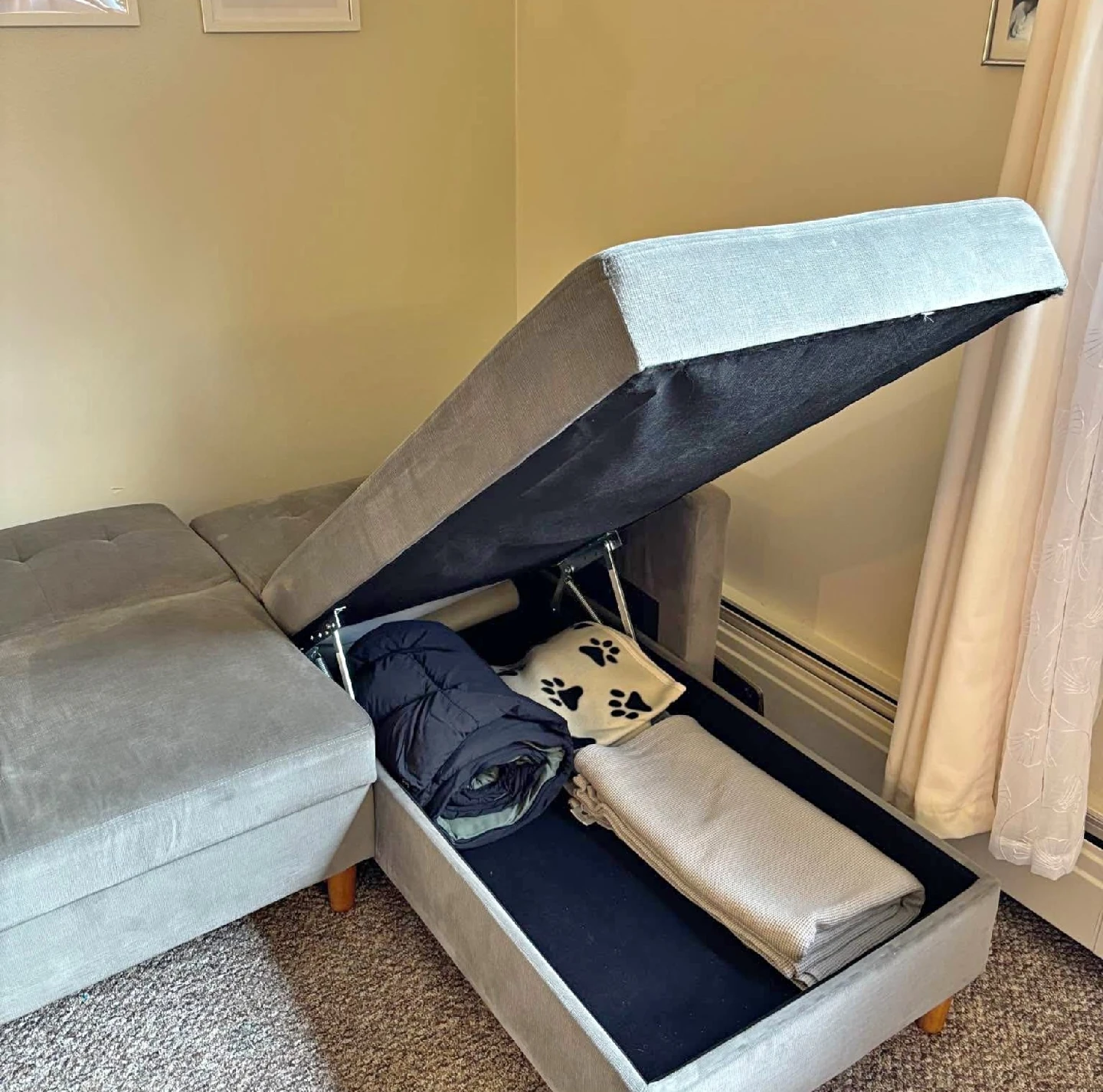 Grey Sectional Sofa with Storage - photo 2