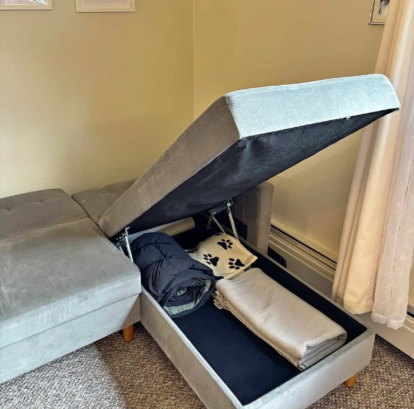 Grey Sectional Sofa with Storage image indicator(2)