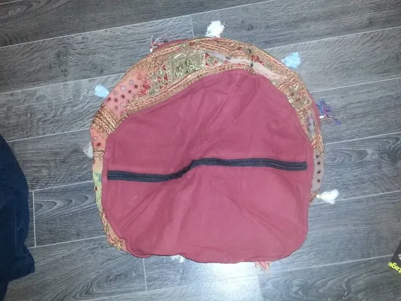 🥕 Brand New Fair Trade Indian Cotton Storage Ottoman Pouffe image indicator(7)