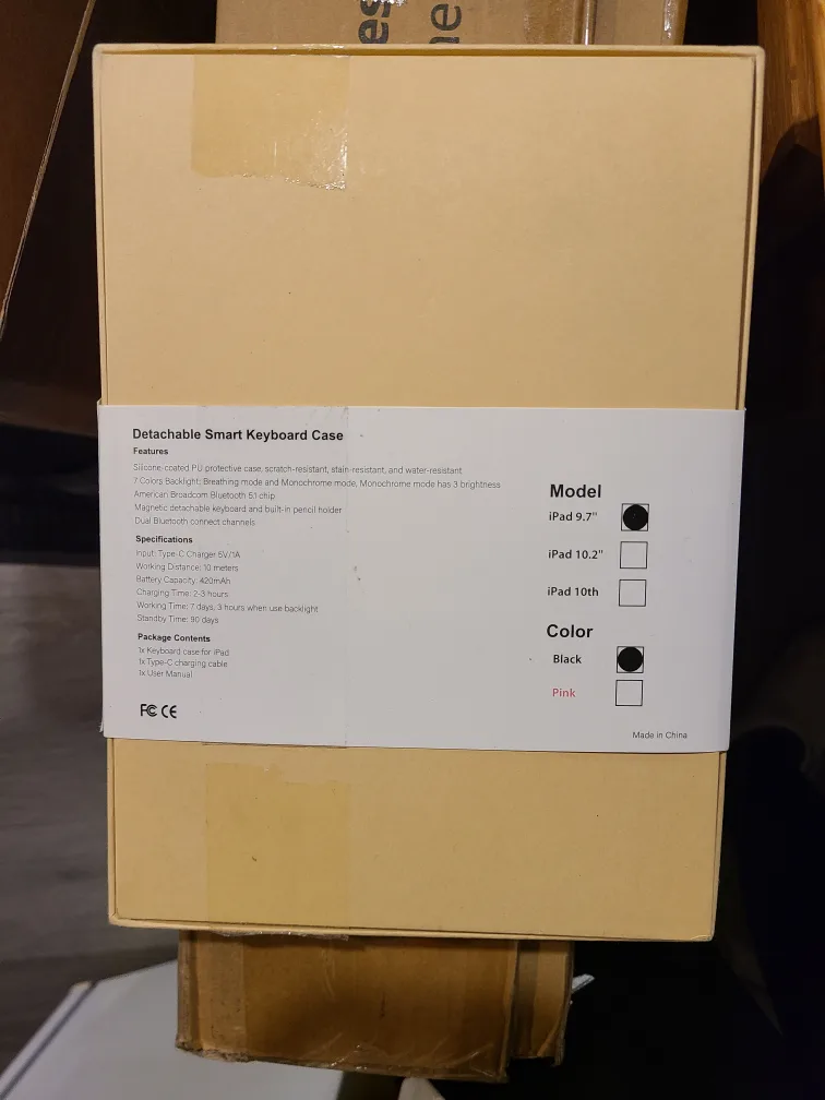 Eocean iPad 9.7" Keyboard Case - Black image indicator(4)