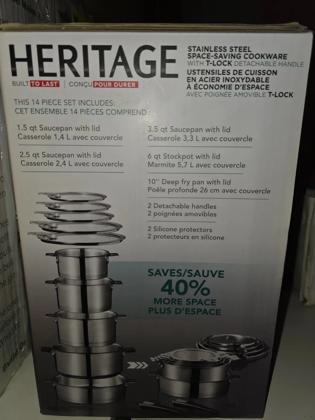 *NEW* 14-pc Heritage The Rock Non-Stick T-Lock Cookware Set image indicator(6)