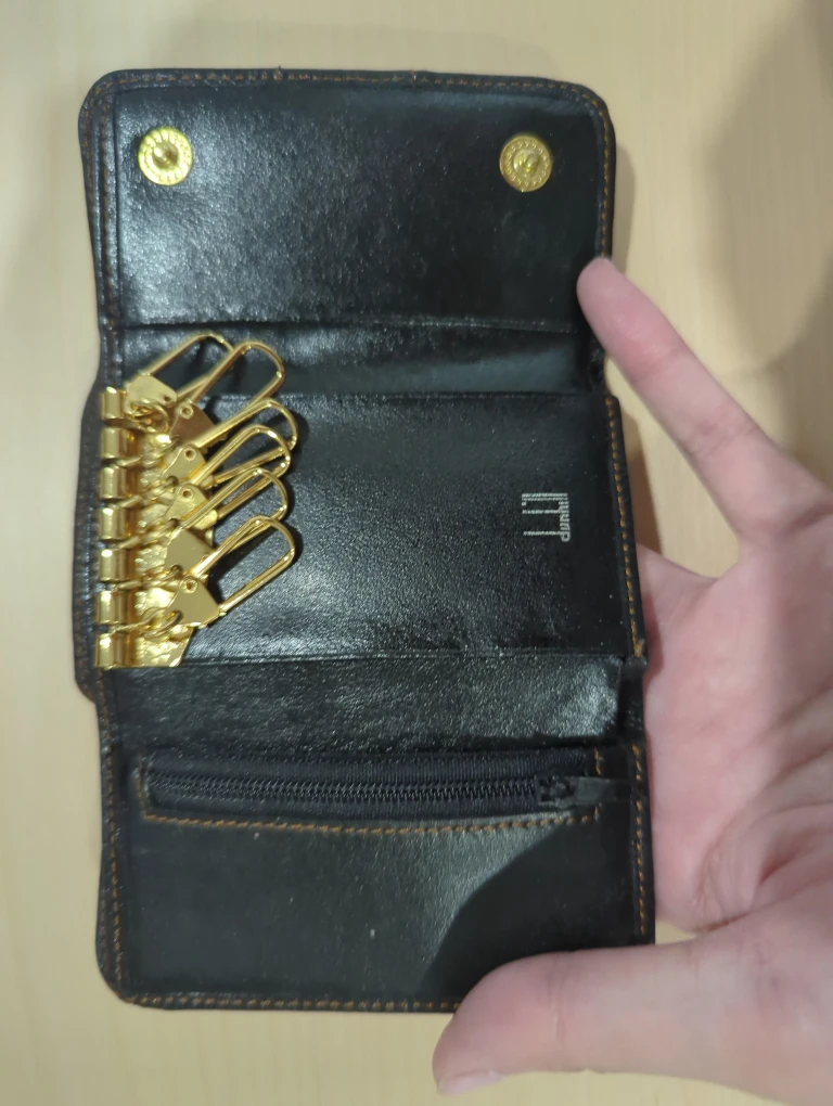 ⭐Alfred Dunhill Black Leather Key Case with Box - photo 2