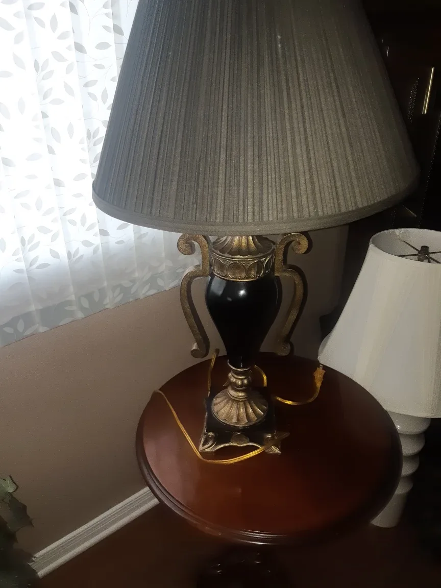 Elegant Black & Gold Accent Table Lamp