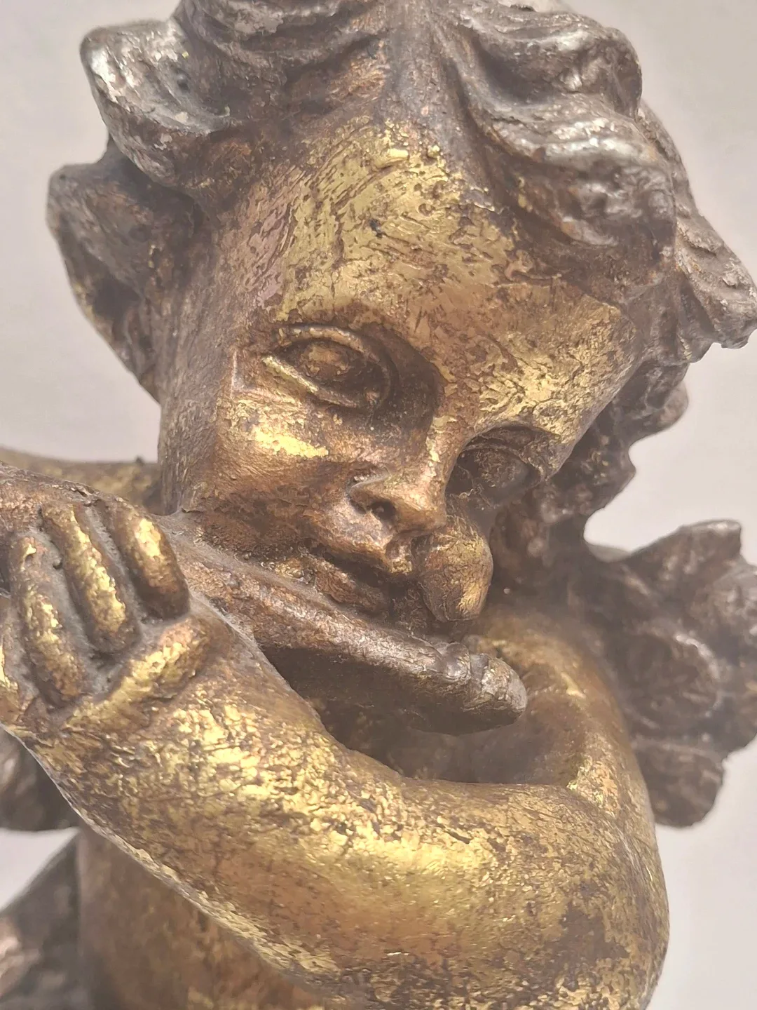 Vintage Gold Wooden  Cherub Statue image indicator(6)