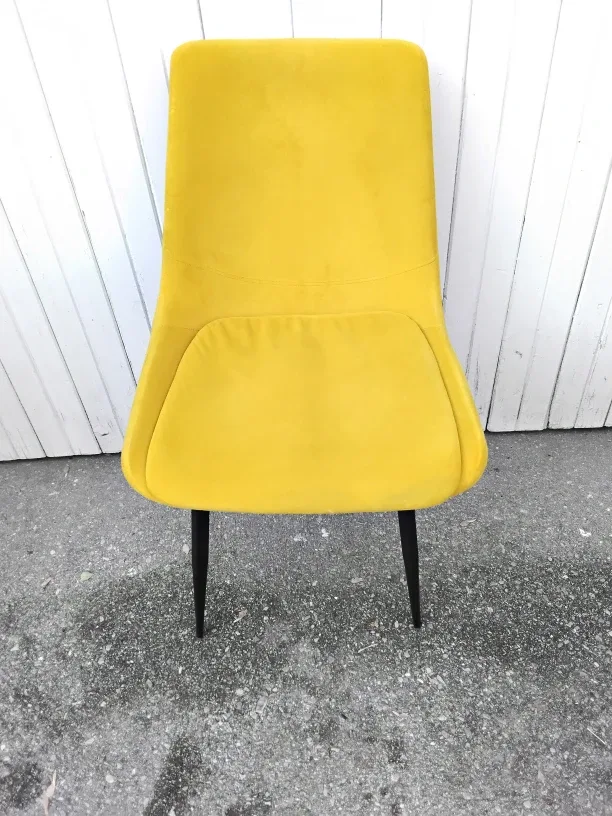🌝Yellow Velvet Dining Chair🎗 image indicator(4)