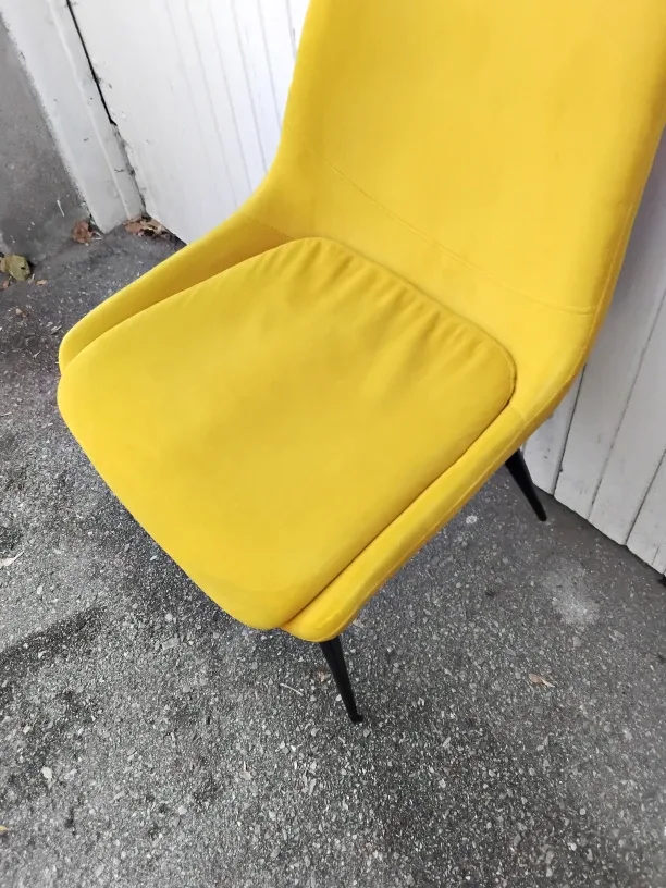 🌝Yellow Velvet Dining Chair🎗 image indicator(2)