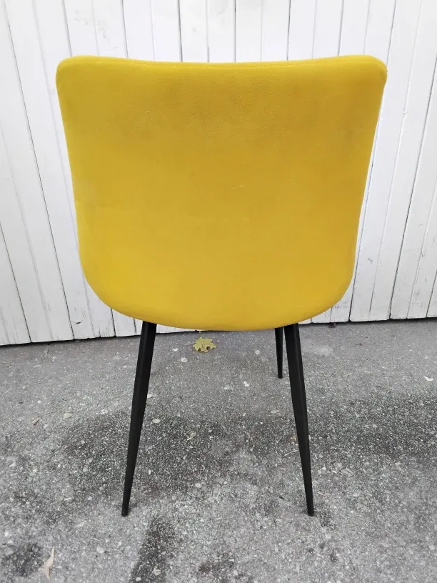 🌝Yellow Velvet Dining Chair🎗 image indicator(7)