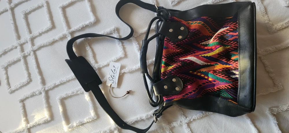 Stela 9 Leather & Woven Shoulder Bag - photo 2