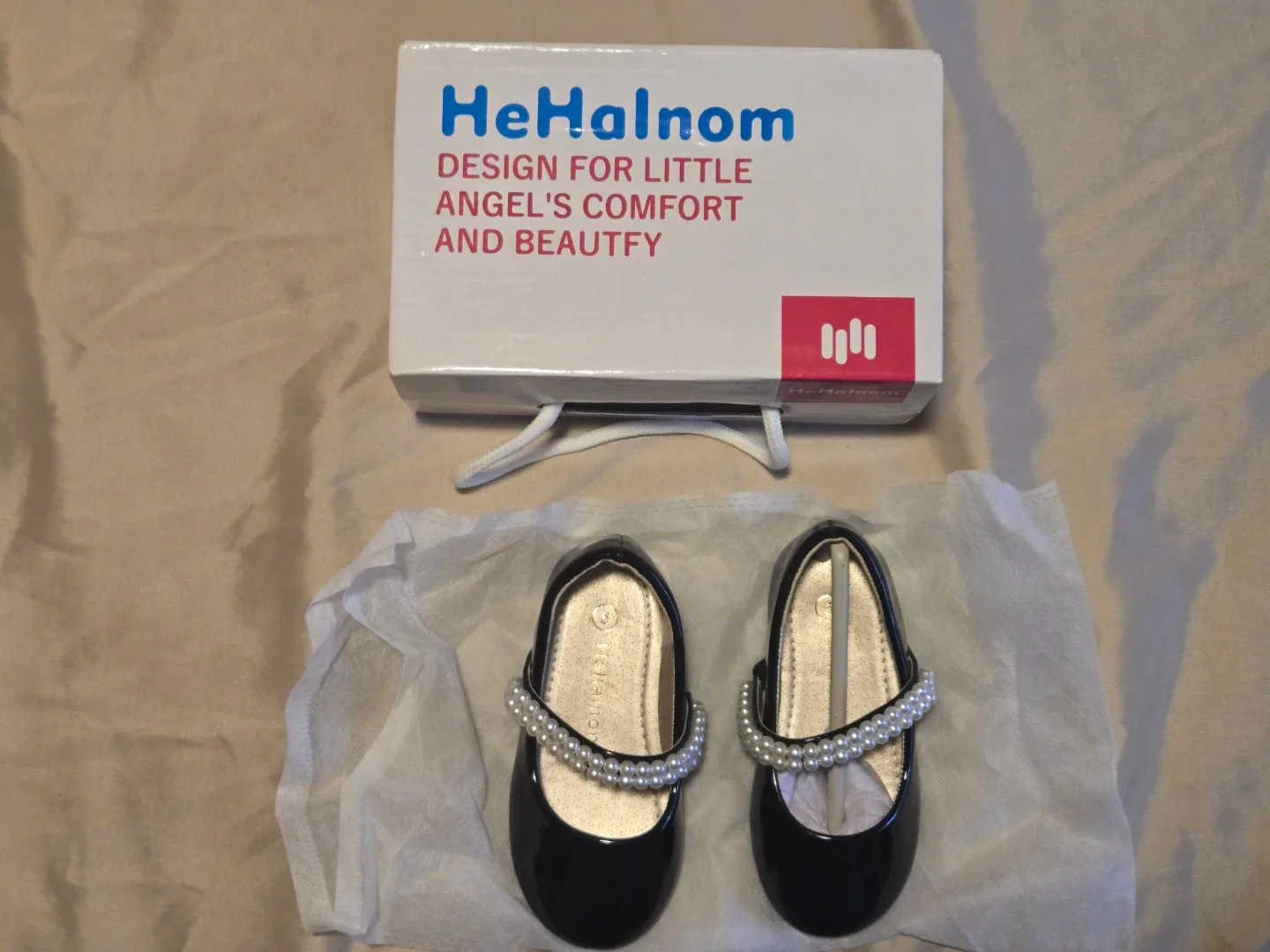 Toddler HeHalnom Black Pearl Mary Jane Shoes Size 6M