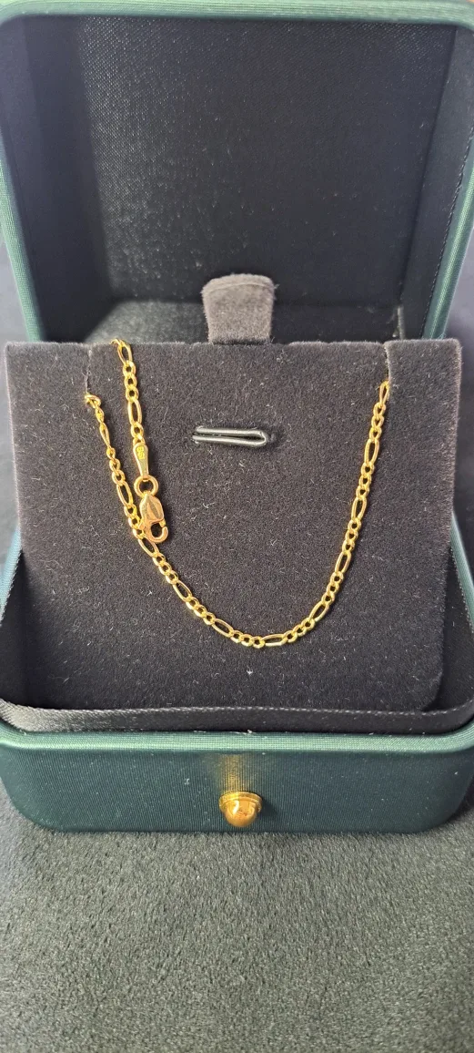 10K Gold Figaro bracelet 7" 2.5mm thumbnail