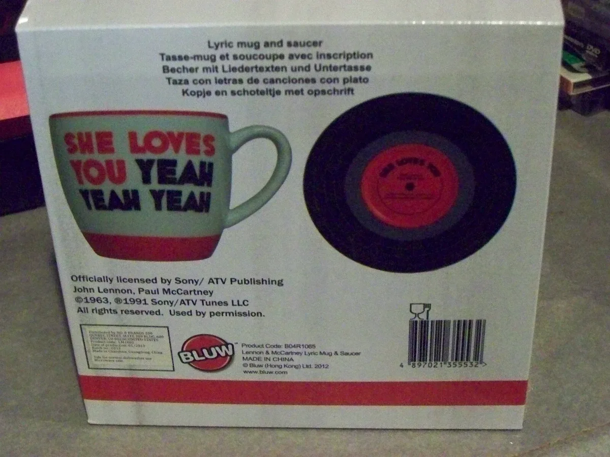 THE BEATLES "SHE LOVES COFFEE CUP AND SAUCER SET BY BLUW image indicator(7)