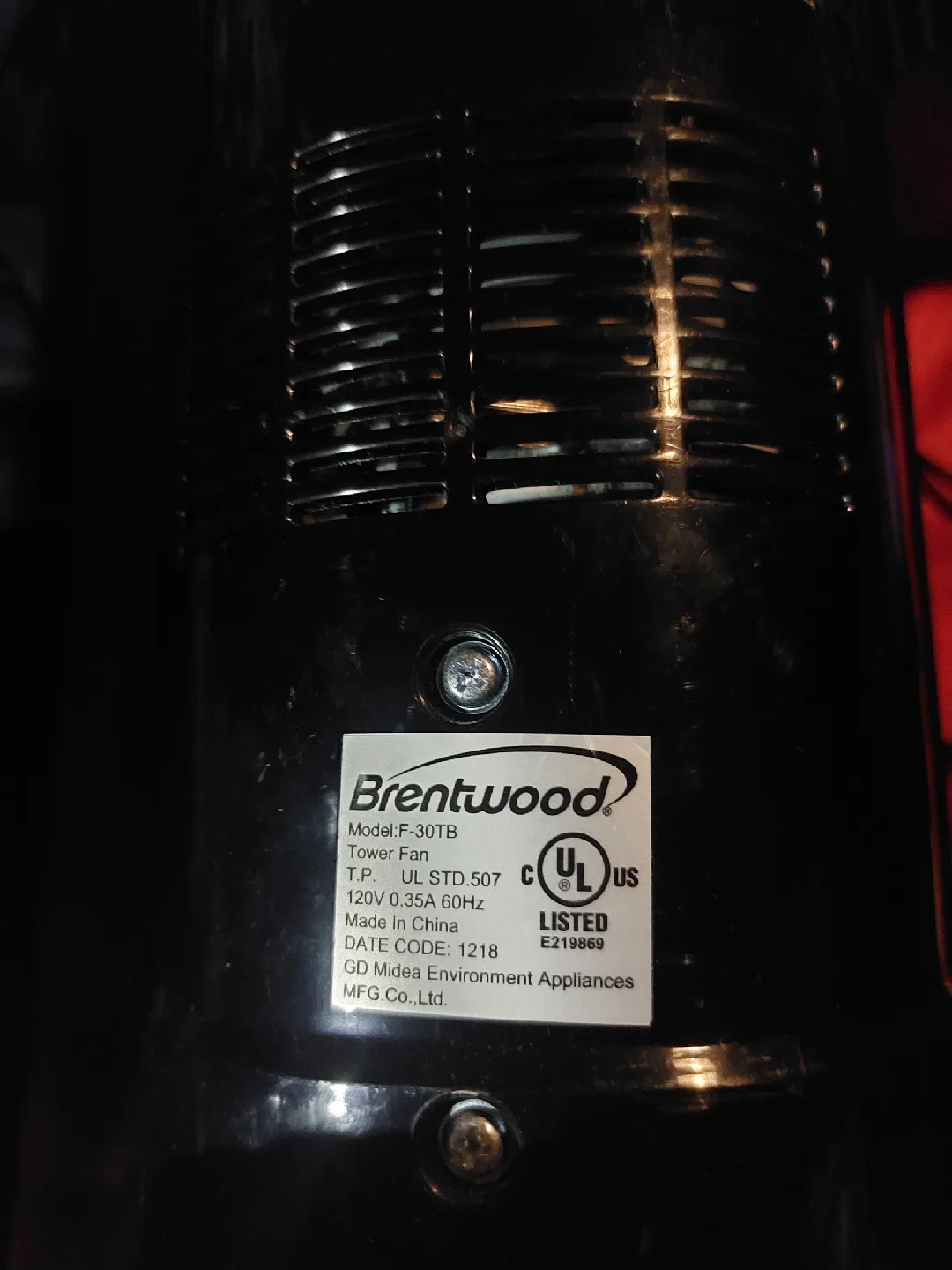 Brentwood F-30TB Tower Fan image indicator(5)