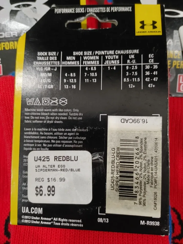 🧡BRAND NEW UNDER ARMOUR SPIDERMAN & KAPPA SOCKS BUNDLE image indicator(3)