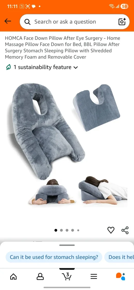 HOMCA Face Down Pillow - Post Eye Surgery Pillow