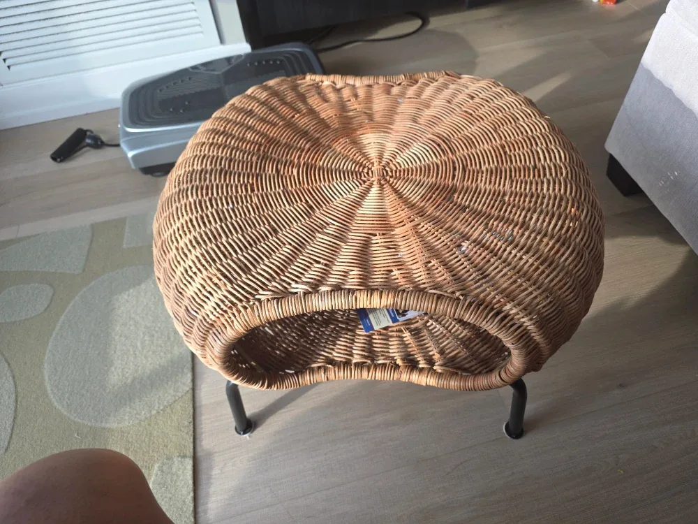 Wicker Ottoman/Side Table