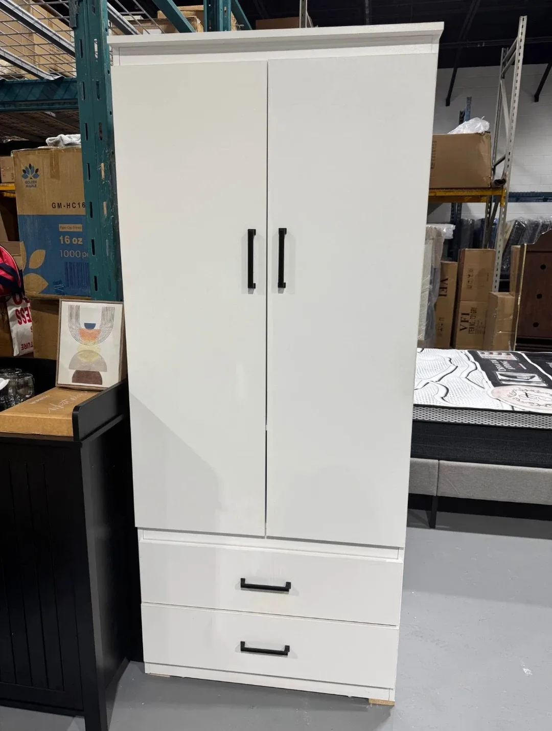 White Wardrobe with Drawers