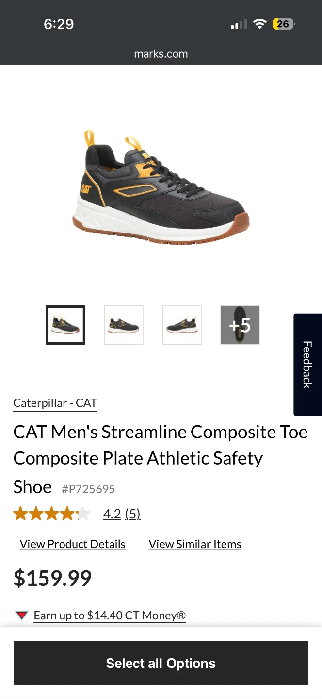 CAT Streamline Composite Toe Athletic Safety Shoe - Size 8.5 - photo 5