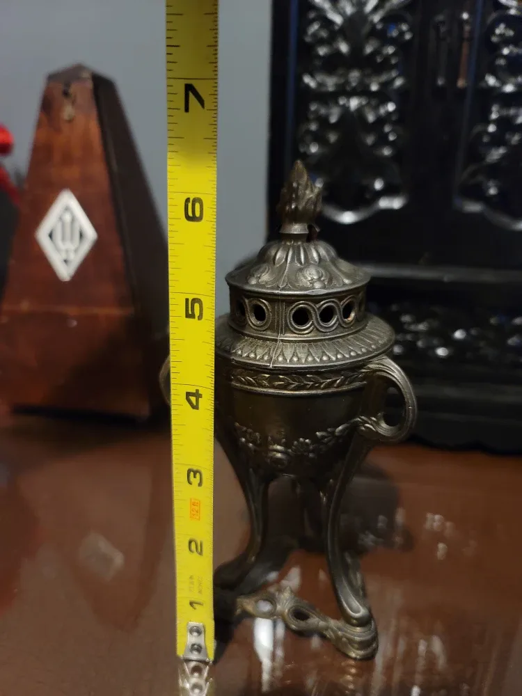 Antique French Incense Burner Censer Rare Bronze Art Nouveau image indicator(7)