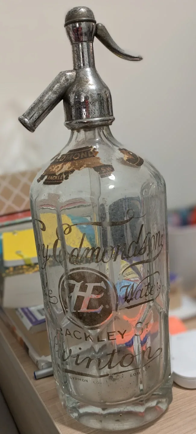 Vintage Harry Edmonsone Brackley Siphon Bottle