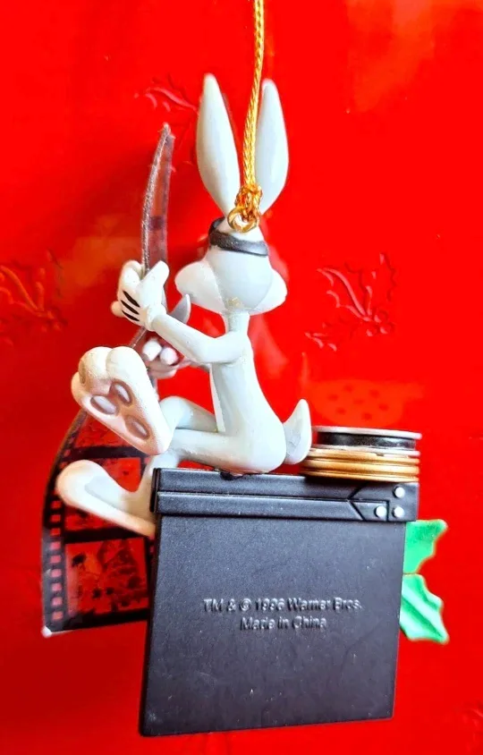 Vintage Looney Tunes Xmas Ornament Bugs Bunny In Directors Chair image indicator(3)