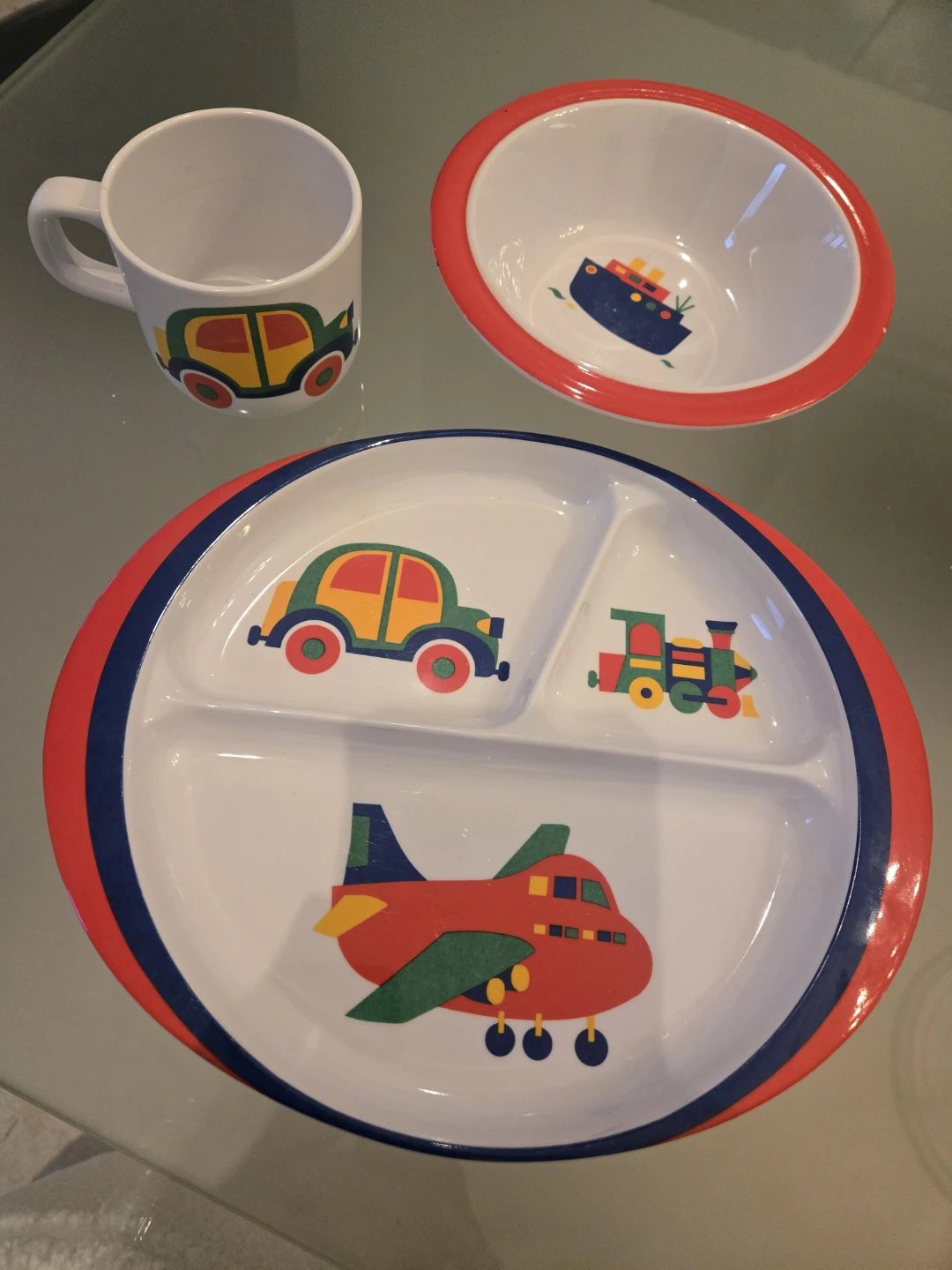 Kids Divided Plate, Bowl, and Mug Set
